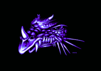 This dragon head originally comes from the picture Guardian Dragon, by RWO, in the Masterpieces slideshow by Kefrens on Amiga.