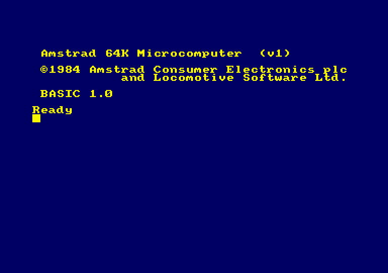 Amstrad CPC 464 bootscreen, Firmware v1.