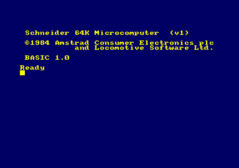 Schneider CPC 464 bootscreen, firmware v1.