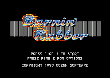 Burnin' Rubber - Menu screen (Ocean, 1990)