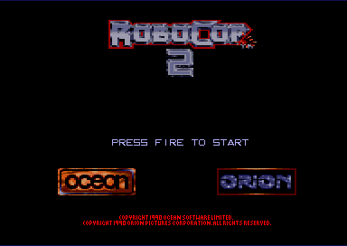 Robocop 2 - Menu screen (Ocean, 1990)