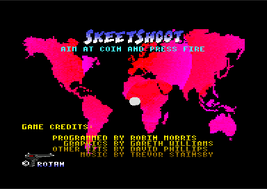 Skeet Shoot - Menu screen (Trojan, 1990)