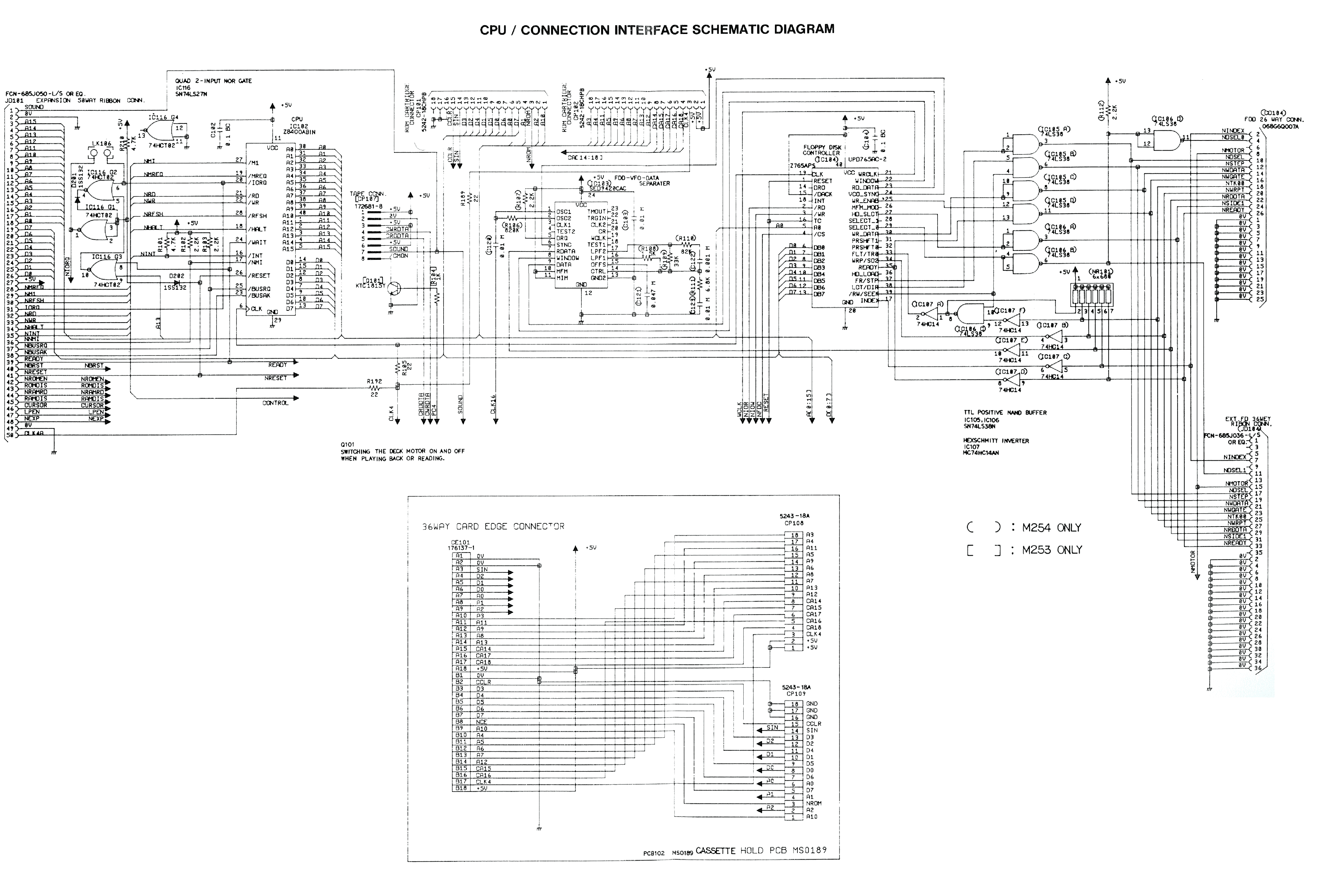 Amstrad 6128Plus: CPU/FDD Connection Interfaces