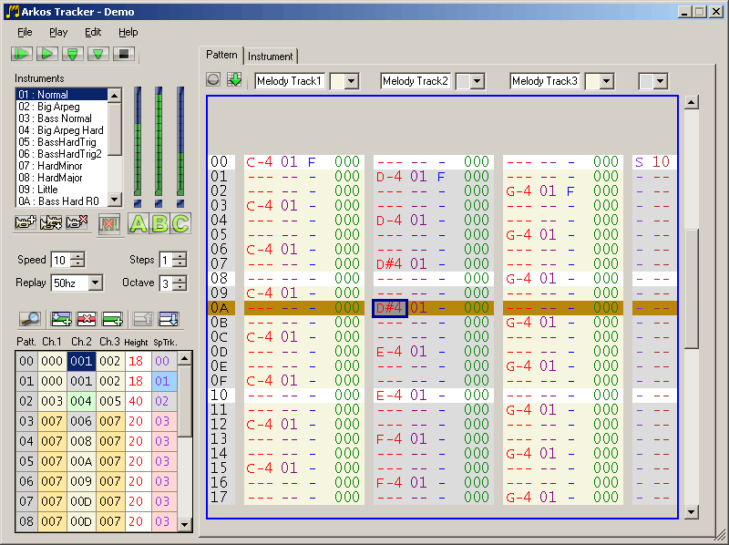 Arkos Tracker main window