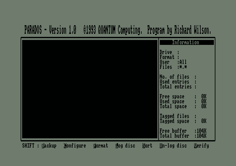 PARADOS Shift menu