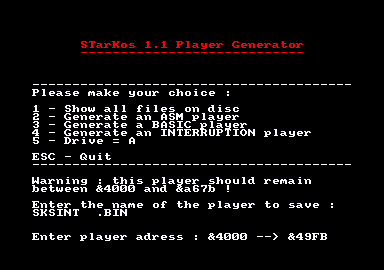Generate an INTERRUPT based player