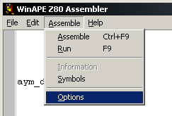 Configure the WinAPE's Assembler include path