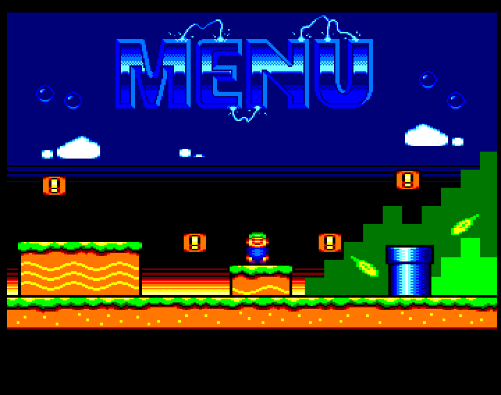 Néophyte 4: An Amstrad-like main menu (unfinished)