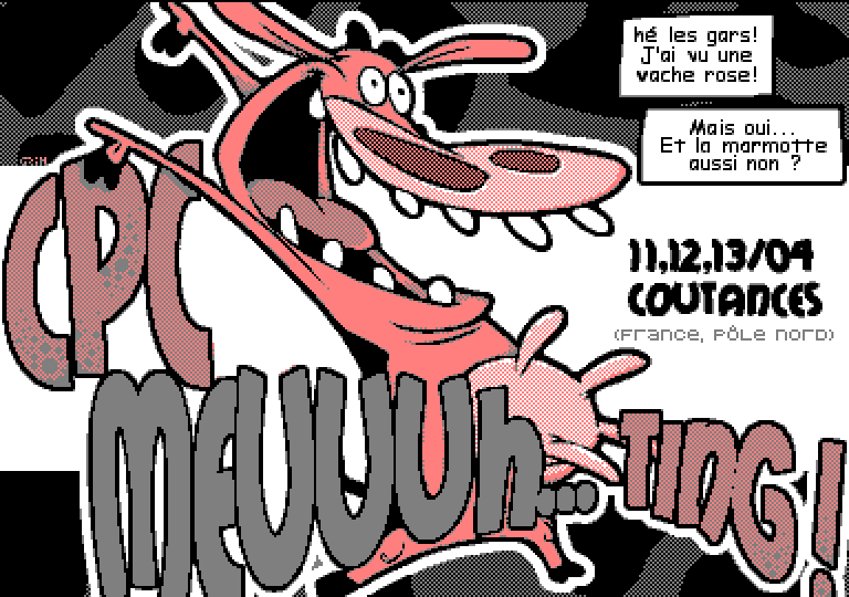 A fast made (about 3 evenings) picture for the Meuuuhting 2008. The cow originally comes from the cartoon "Cow & Chicken". Feature a private joke to Krusty/Benediction too :) (2008)