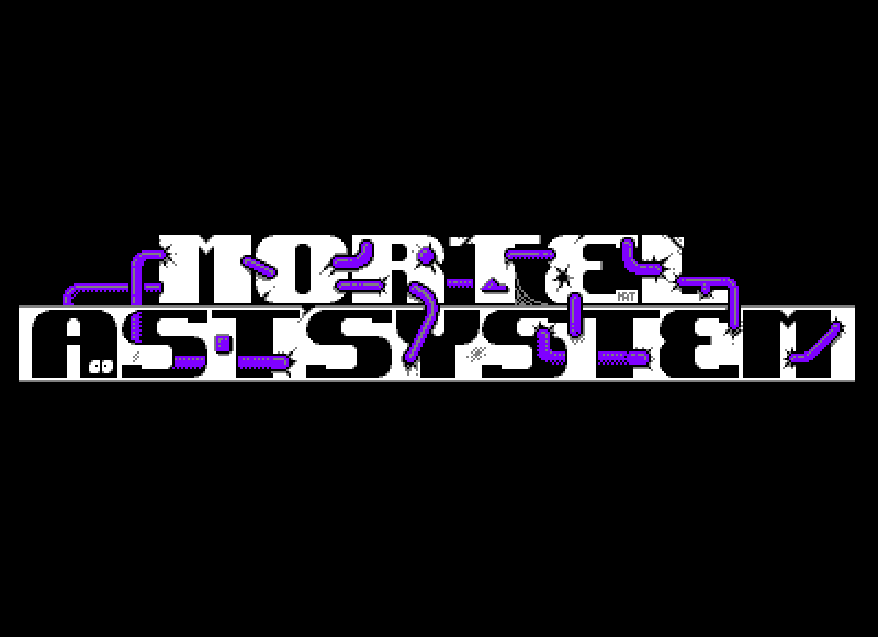 Logo for a Mortel and AST System co-production: October 95. Unfortunatly, it has been rapped (badly stretched) in the prod to fit in the empty black space left by a bad coder (1995)