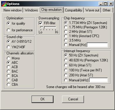 Configure Vortex Tracker. Use the menu File/Option.